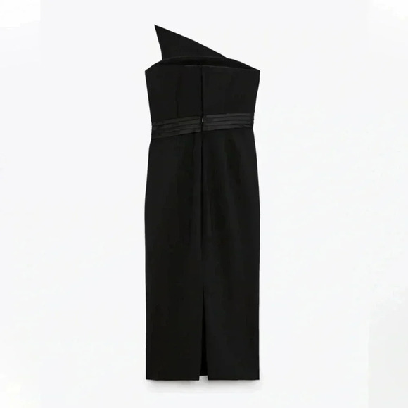 NWT • Zara LIMITED edition wool blend midi dress black Small - Picture 4 of 11